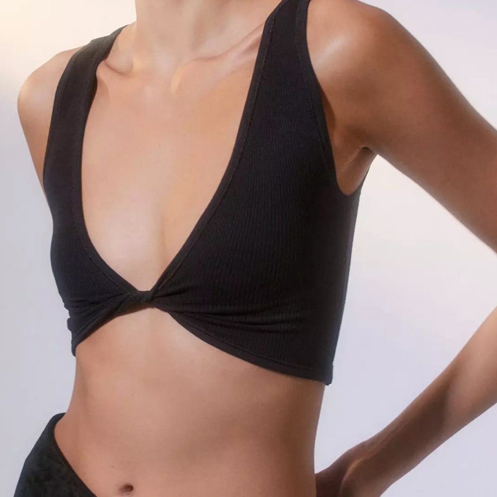 UO Out From Under Black Cross Top XS/S